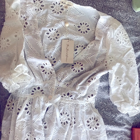 For Love & Lemons Eyelet Dress White Size S/M - Picture 5 of 8
